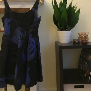 Blue flared floral dress